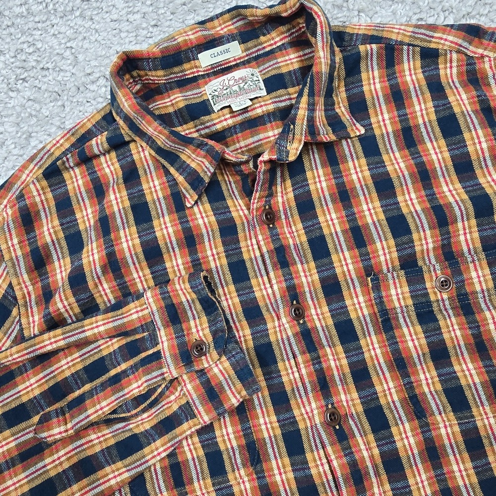 J.Crew Mens Plaid Flannel Button Up Shirt Size XLT Classic Fit Campcore Outdoors